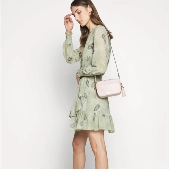 NWT MICHAEL KORS $155 Green Paisley Smocked Waist Dress Size XS - Picture 2 of 8